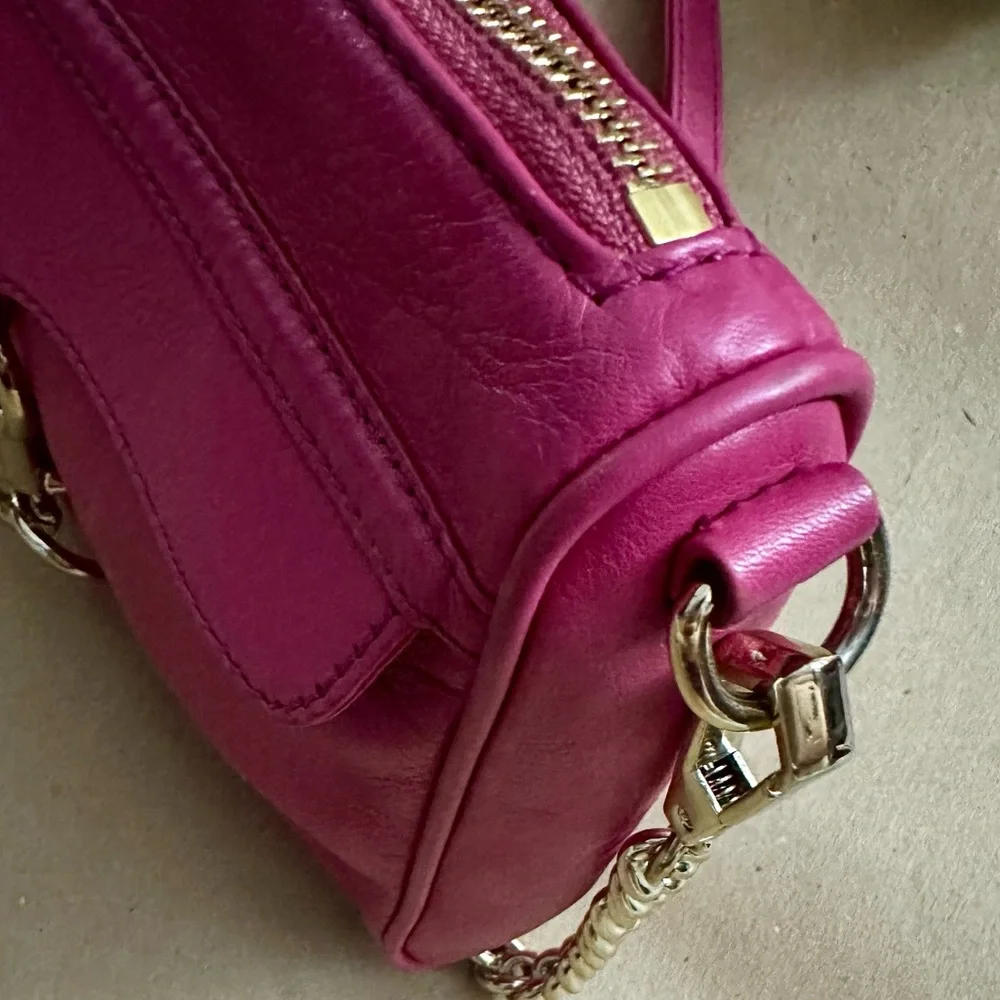 Rebecca Minkoff Mini MAC Hot Pink Leather Crossbody Shoulder Bag